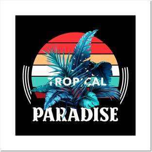 Tropical Paradise Retro Surfer Exotic Posters and Art